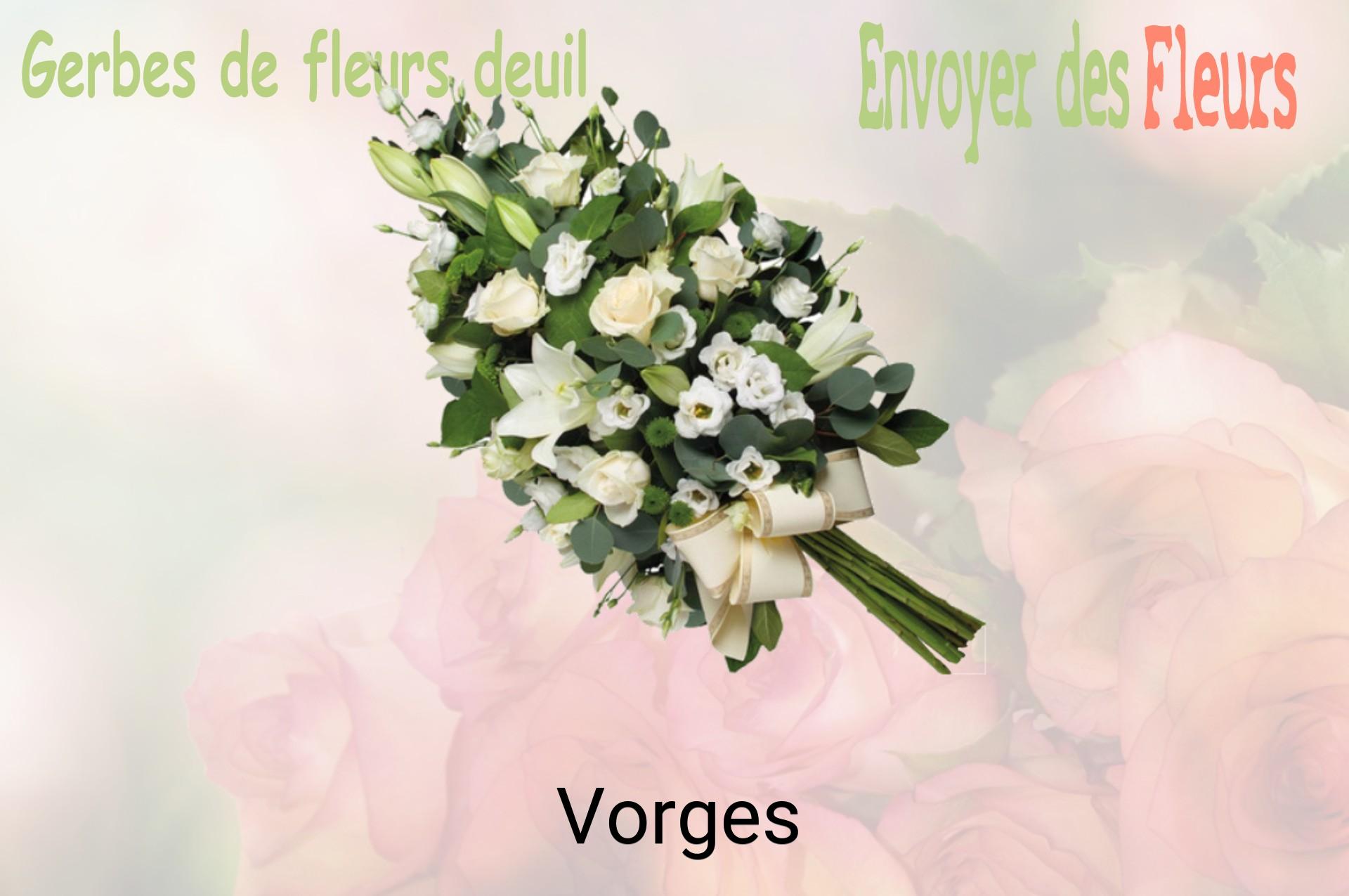 Gerbe de fleurs de deuil livrée à Vorges